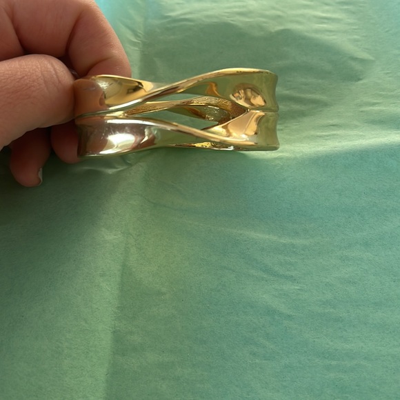 Gold Plated Cuff Bangle (not real gold) - Picture 3 of 4